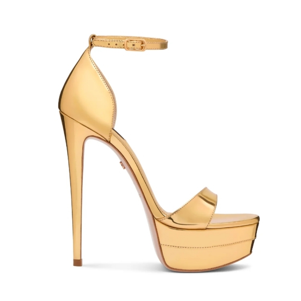 Ruthie Davis "Summer" Gold Heels